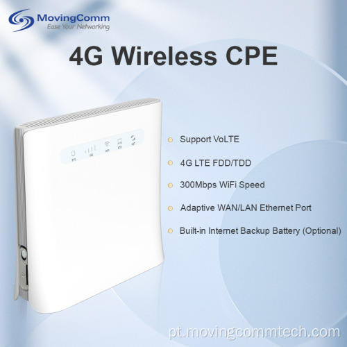 4G sem fio SIM Card Router com VoLTE da bateria